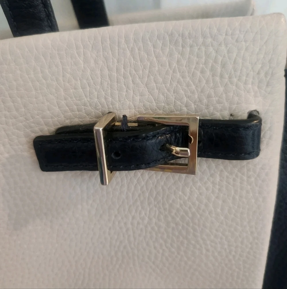 Kate Spade Holden Street Lanie Color Block Navy Cream Satchel Crossbody Tassel - Picture 8 of 11